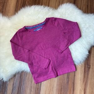 Mini Boden Pink Pointelle Long Sleeve Shirt • Size 5/6
